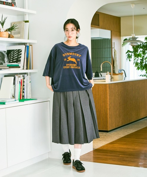 niko and...(ニコアンド)の「アニマルベロアフロッキーTシャツ(Tシャツ/カットソー・レディース・ネイビー/ライトグレー/ダークブラウン・FREE)」の17枚目の写真
