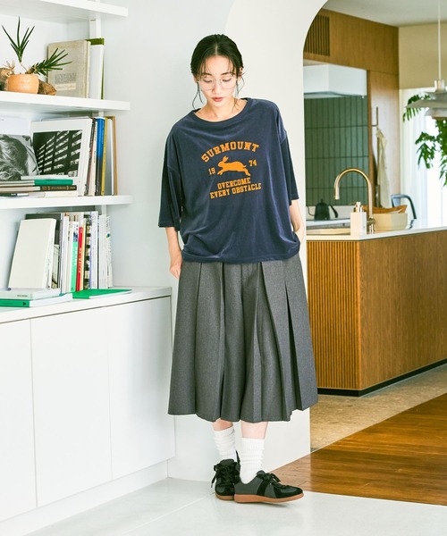 niko and...(ニコアンド)の「アニマルベロアフロッキーTシャツ(Tシャツ/カットソー・レディース・ネイビー/ライトグレー/ダークブラウン・FREE)」の18枚目の写真