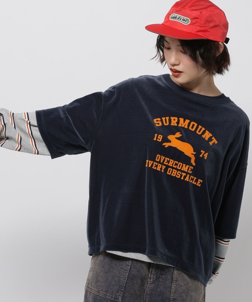 niko and...(ニコアンド)の「アニマルベロアフロッキーTシャツ(Tシャツ/カットソー・レディース・ネイビー/ライトグレー/ダークブラウン・FREE)」の5枚目の写真
