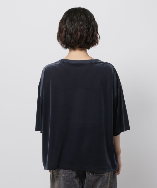 niko and...(ニコアンド)の「アニマルベロアフロッキーTシャツ(Tシャツ/カットソー・レディース・ネイビー/ライトグレー/ダークブラウン・FREE)」の9枚目の写真