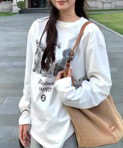 Vipoa(ヴィポア)の「DOGグラフィックロンTEE(Tシャツ/カットソー・レディース・ホワイト・FREE)」の18枚目の写真