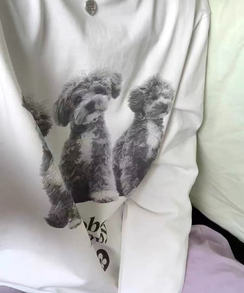 Vipoa(ヴィポア)の「DOGグラフィックロンTEE(Tシャツ/カットソー・レディース・ホワイト・FREE)」の15枚目の写真