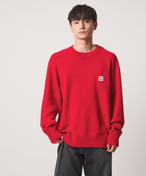 CITEN(シテン)の「<CITEN>ミドルゲージクルーネックニット(ニット/セーター・メンズ・レッド/ダークグレー/ネイビー/ブラック・M/L)」の4枚目の写真