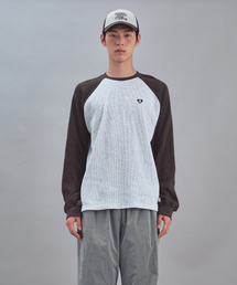 Rest&Recreation（レストアンドレクリエーション）の「HEART LOGO WAFFLE LONG SLEEVE - LIGHT GREY（Tシャツ/カットソー）」