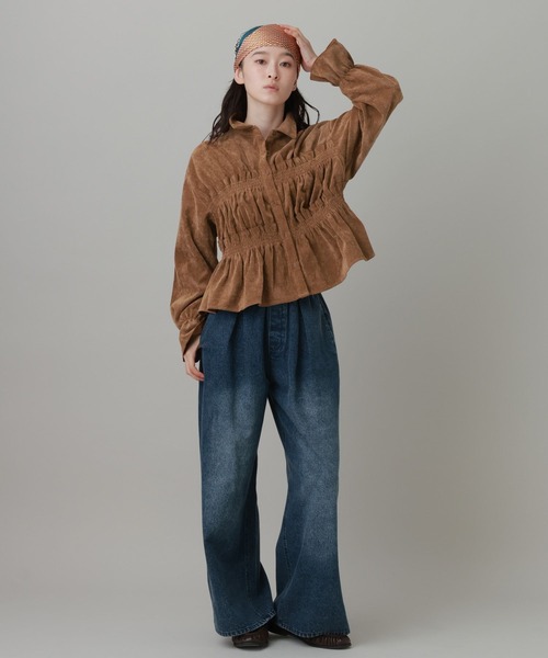 LAKOLE(ラコレ)の「細コールフリルシャツ / 1052427(シャツ/ブラウス・レディース・キャメル/アイボリー/チャコール・FREE)」の16枚目の写真