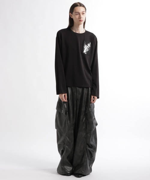 HARE(ハレ)の「ドローイングバックプリントカットLS(HARE)(Tシャツ/カットソー・メンズ・ホワイト/ブラック・FREE)」の6枚目の写真