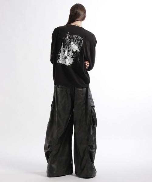 HARE(ハレ)の「ドローイングバックプリントカットLS(HARE)(Tシャツ/カットソー・メンズ・ホワイト/ブラック・FREE)」の8枚目の写真