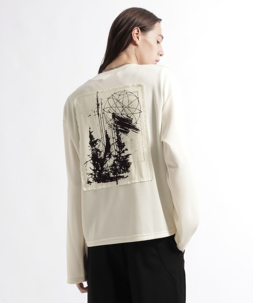 HARE(ハレ)の「ドローイングバックプリントカットLS(HARE)(Tシャツ/カットソー・メンズ・ホワイト/ブラック・FREE)」の10枚目の写真