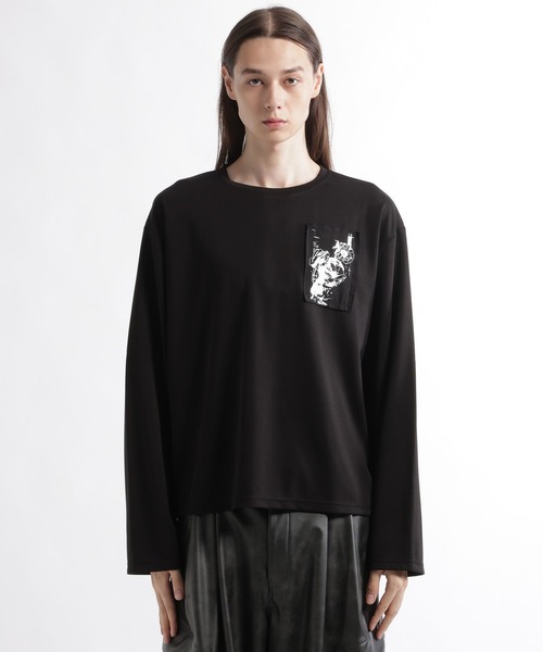 HARE(ハレ)の「ドローイングバックプリントカットLS(HARE)(Tシャツ/カットソー・メンズ・ホワイト/ブラック・FREE)」の13枚目の写真