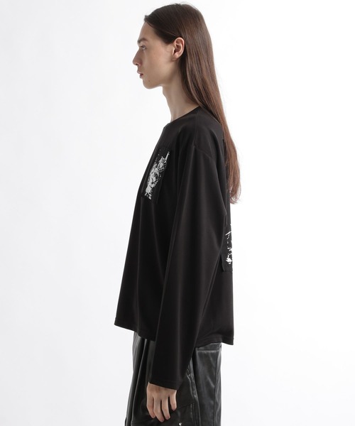 HARE(ハレ)の「ドローイングバックプリントカットLS(HARE)(Tシャツ/カットソー・メンズ・ホワイト/ブラック・FREE)」の14枚目の写真