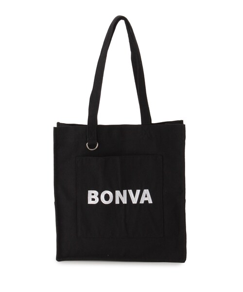 one'sterrace(ワンズテラス)の「【A4可】SE ポケットスクエアロゴトート BONVA(トートバッグ・レディース・ブラック系8/グレー系4/ベージュ系8・99)」の2枚目の写真