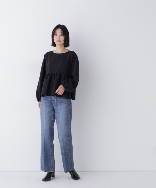 NATURAL BEAUTY BASIC(ナチュラルビューティーベーシック)の「フロッキードットブラウス(シャツ/ブラウス・レディース・ブラック系その他2/ホワイト系その他・MEDIUM/SMALL)」の17枚目の写真