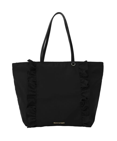 Maison de FLEUR(メゾンドフルール)の「撥水加工フロントフリル3ルームトートMaxi(トートバッグ・レディース・ブラック・FREE)」の6枚目の写真