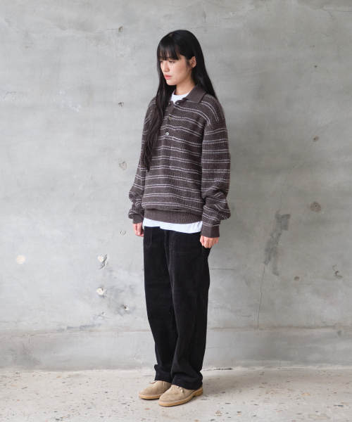 HORLISUN(ホーリーサン)の「ケイシー ボーダーニットプルオーバー メランジブラウン(ニット/セーター・メンズ・その他・MEDIUM/LARGE)」の7枚目の写真