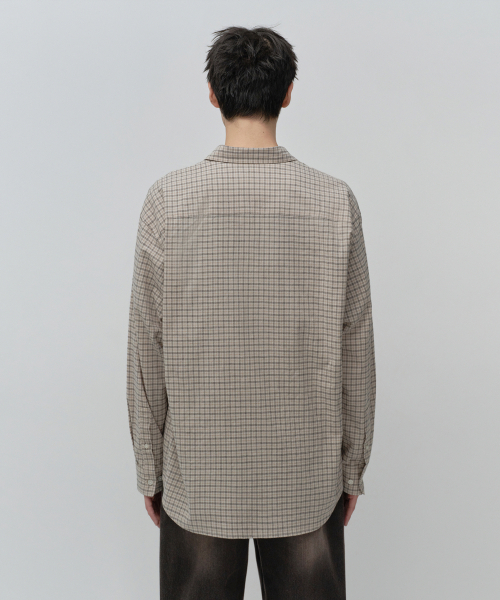 MUSINSA STANDARD（ムシンサスタンダード）の「リラックスドフランネルテターソールチェックシャツ[ベージュ]（シャツ/ブラウス・レディース・その他・SMALL/MEDIUM/LARGE/X-LARGE/2XL）」の3枚目の写真