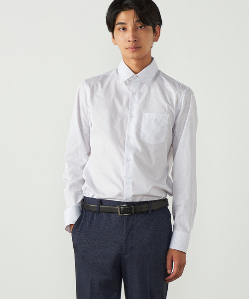 COMME CA ISM（コムサイズム）の「コットン ロンストドレスシャツ（シャツ/ブラウス・メンズ・ライトグレー/ネイビー・S/L/M）」の2枚目の写真