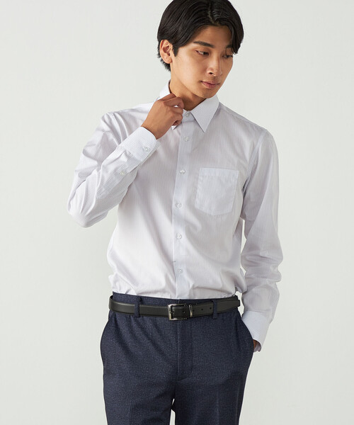 COMME CA ISM（コムサイズム）の「コットン ロンストドレスシャツ（シャツ/ブラウス・メンズ・ライトグレー/ネイビー・S/L/M）」の6枚目の写真