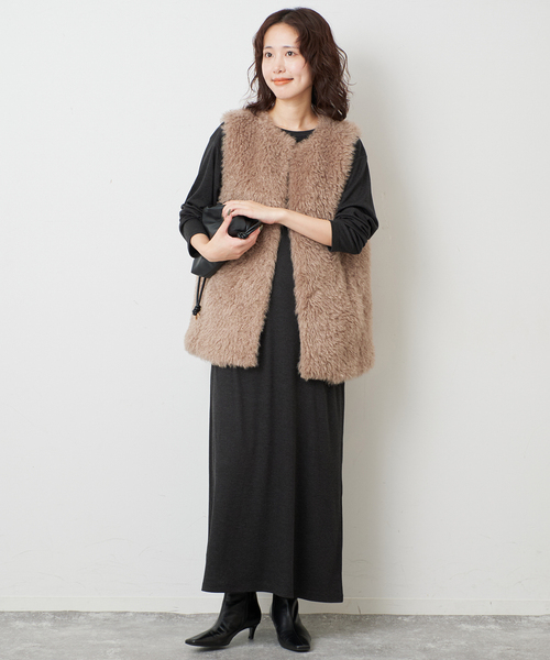 SLOBE IENA(スローブイエナ)の「《シリーズあり/》ウール混ジャージーワンピース(ワンピース・レディース・ピンク/グレー/チャコールグレー・FREE)」の21枚目の写真