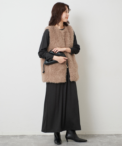 SLOBE IENA(スローブイエナ)の「《シリーズあり/》ウール混ジャージーワンピース(ワンピース・レディース・ピンク/グレー/チャコールグレー・FREE)」の22枚目の写真