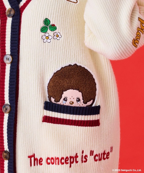 Jolly Poupee（ジョリープッペ）の「【モンチッチ】メッセージ刺繍カーディガン（カーディガン/ボレロ・レディース・オフホワイト/ネイビー・FREE/38）」の12枚目の写真