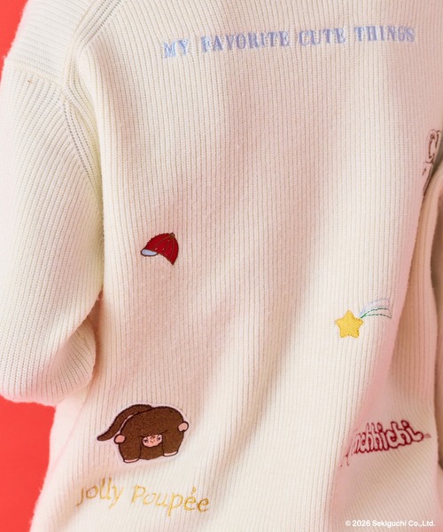 Jolly Poupee（ジョリープッペ）の「【モンチッチ】メッセージ刺繍カーディガン（カーディガン/ボレロ・レディース・オフホワイト/ネイビー・FREE/38）」の9枚目の写真