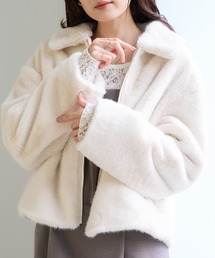 フェイクファージップアップブルゾン