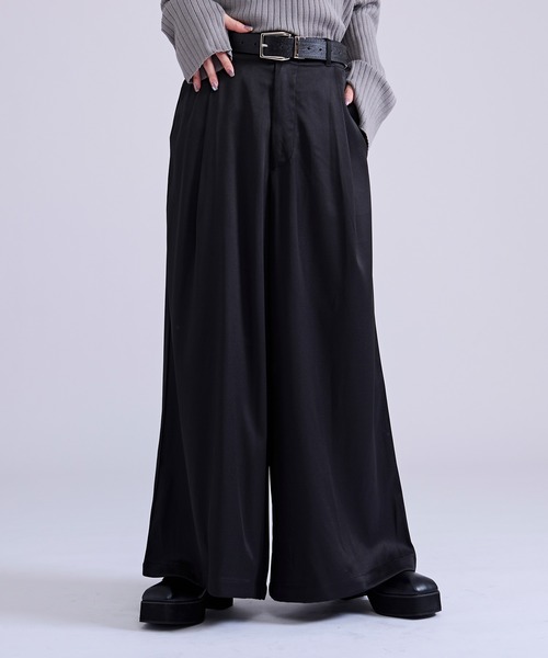 Ellno Loset(エルノロゼット)の「タックワイドパンツ(スラックス・メンズ・ブルーグリーン/ブラック系その他/ブラック・LARGE/MEDIUM/SMALL/X-SMALL)」の17枚目の写真