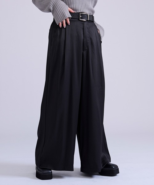 Ellno Loset(エルノロゼット)の「タックワイドパンツ(スラックス・メンズ・ブルーグリーン/ブラック系その他/ブラック・LARGE/MEDIUM/SMALL/X-SMALL)」の18枚目の写真