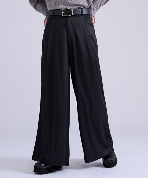 Ellno Loset(エルノロゼット)の「タックワイドパンツ(スラックス・メンズ・ブルーグリーン/ブラック系その他/ブラック・LARGE/MEDIUM/SMALL/X-SMALL)」の16枚目の写真