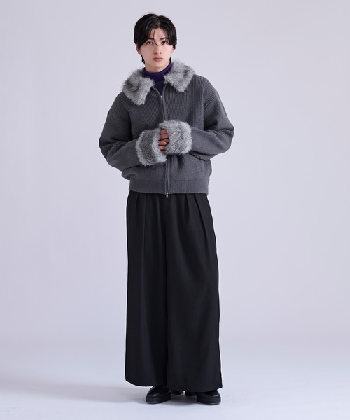 Ellno Loset(エルノロゼット)の「タックワイドパンツ(スラックス・メンズ・ブルーグリーン/ブラック系その他/ブラック・LARGE/MEDIUM/SMALL/X-SMALL)」の15枚目の写真