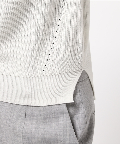 31 Sons de mode（トランテアン　ソン　ドゥ　モード）の「畦ラメ混ノースリプルオーバー（ニット/セーター・レディース・オフホワイト/ピンク/ネイビー・36）」の9枚目の写真