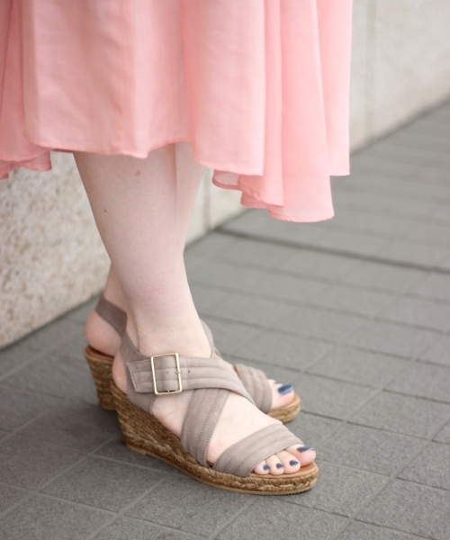 GAIMO（ガイモ）の「【GAIMO】ヌバックストラップエスパ◆（サンダル・レディース・ブラック/ベージュ系その他・36/37/35/38）」の2枚目の写真