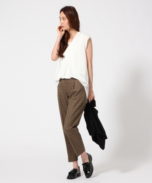 GLOBAL WORK(グローバルワーク)の「TRガラテーパードパンツ/719274(その他パンツ・レディース・ライトブルー/ブラウン系その他/グレー/ダークグレー・LARGE/SMALL/MEDIUM)」の5枚目の写真