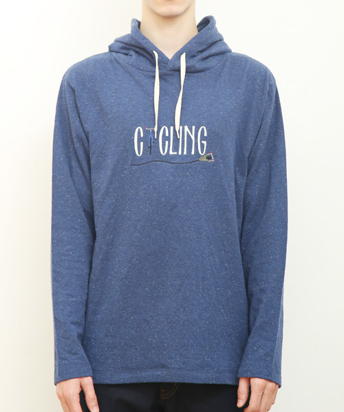 Design Tshirts Store graniph（デザイン　ティーシャツ　ストア　グラニフ）の「カラーネップパーカー/サイクリングロゴ（パーカー・メンズ・ブルー系その他・SMALL/MEDIUM/X-SMALL/LARGE）」の3枚目の写真