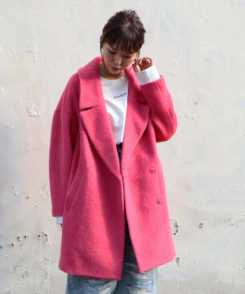 Another Edition（アナザーエディション）の「シャギーコート◆（その他アウター・レディース・グレー/ナチュラル/ピンク・MEDIUM/SMALL）」の3枚目の写真