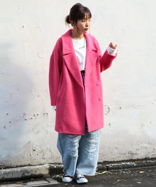 Another Edition（アナザーエディション）の「シャギーコート◆（その他アウター・レディース・グレー/ナチュラル/ピンク・MEDIUM/SMALL）」の7枚目の写真