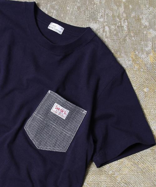 coen（コーエン）の「SMITH別注ポケットTシャツ（Tシャツ/カットソー・メンズ・ネイビー/ホワイト・LARGE/MEDIUM/X-LARGE/SMALL）」の2枚目の写真