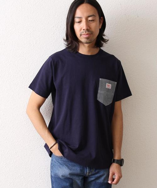 coen（コーエン）の「SMITH別注ポケットTシャツ（Tシャツ/カットソー・メンズ・ネイビー/ホワイト・LARGE/MEDIUM/X-LARGE/SMALL）」の10枚目の写真