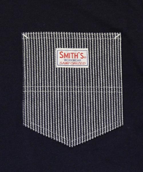 coen（コーエン）の「SMITH別注ポケットTシャツ（Tシャツ/カットソー・メンズ・ネイビー/ホワイト・LARGE/MEDIUM/X-LARGE/SMALL）」の8枚目の写真