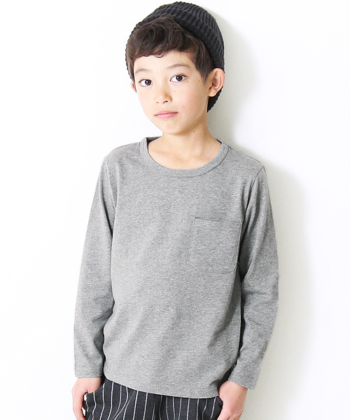 devirock(デビロック)の「【旧モデル】パックT★クルーネック無地長袖Tシャツ(Tシャツ/カットソー・キッズ・ネイビー/杢グレー/ブラック/カーキ/ホワイト/スモークピンク/パープル系その他/レッド系その他/イエロー系その他・160cm/150cm/130cm/120cm/110cm/140cm/100cm)」の4枚目の写真