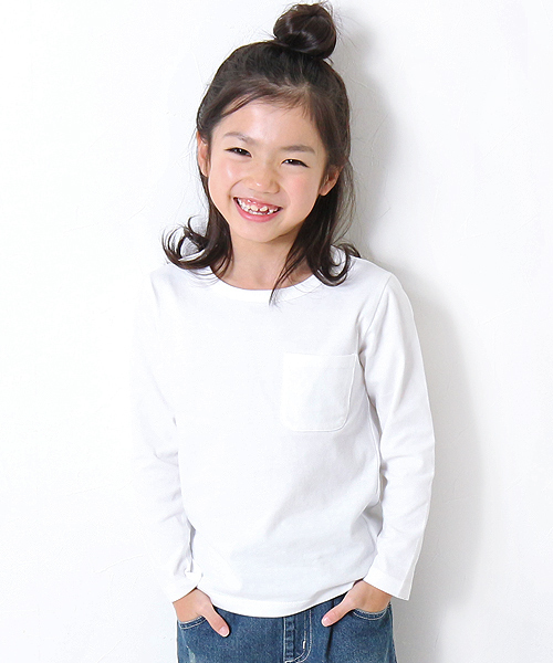 devirock(デビロック)の「【旧モデル】パックT★クルーネック無地長袖Tシャツ(Tシャツ/カットソー・キッズ・ネイビー/杢グレー/ブラック/カーキ/ホワイト/スモークピンク/パープル系その他/レッド系その他/イエロー系その他・160cm/150cm/130cm/120cm/110cm/140cm/100cm)」の2枚目の写真