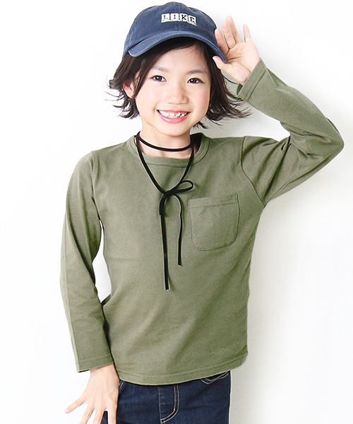 devirock(デビロック)の「【旧モデル】パックT★クルーネック無地長袖Tシャツ(Tシャツ/カットソー・キッズ・ネイビー/杢グレー/ブラック/カーキ/ホワイト/スモークピンク/パープル系その他/レッド系その他/イエロー系その他・160cm/150cm/130cm/120cm/110cm/140cm/100cm)」の1枚目の写真