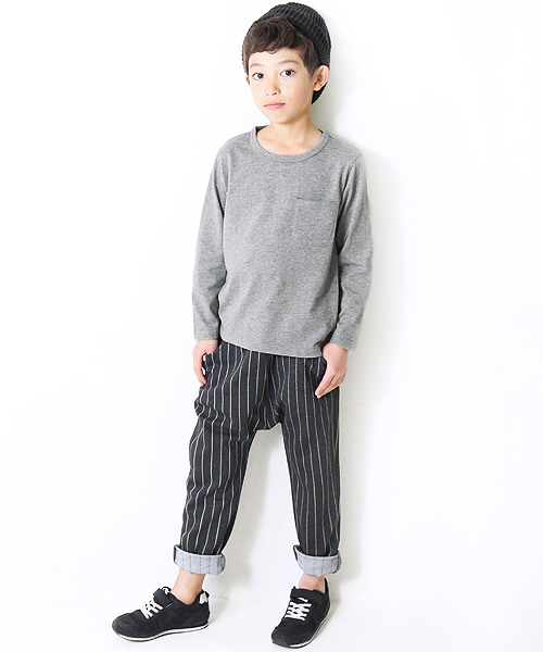 devirock(デビロック)の「【旧モデル】パックT★クルーネック無地長袖Tシャツ(Tシャツ/カットソー・キッズ・ネイビー/杢グレー/ブラック/カーキ/ホワイト/スモークピンク/パープル系その他/レッド系その他/イエロー系その他・160cm/150cm/130cm/120cm/110cm/140cm/100cm)」の12枚目の写真