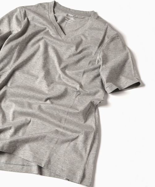 アメリカンシーアイランドコットン Vネック Tシャツ グレーＭ SHIPS シーアイランド コットンVネックインナー Tシャツ （White）| Sunspel