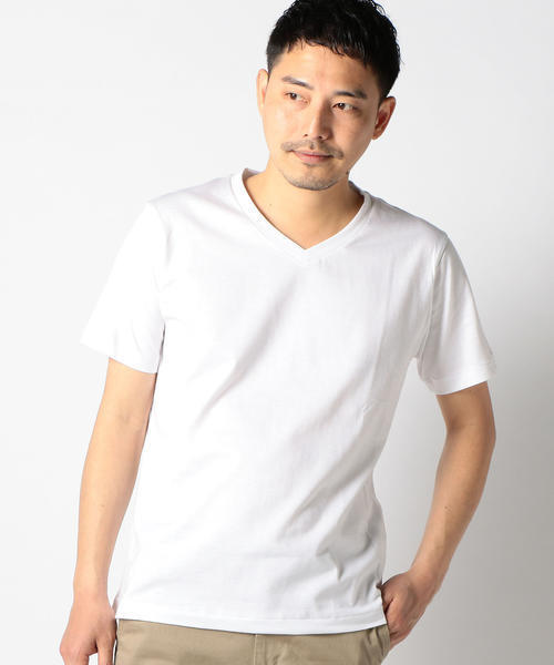 SHIPS（シップス）の「SC: アメリカンシーアイランドコットン Vネック Tシャツ■（Tシャツ/カットソー・メンズ・オリーブ/ホワイト/ベージュ/グレー/ピンク/ネイビー/パープル/ブルー/マスタード・MEDIUM/SMALL/LARGE/X-LARGE）」の10枚目の写真