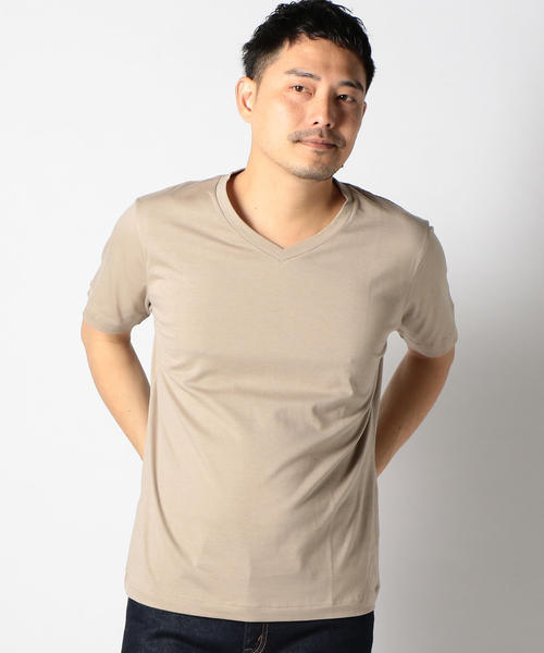 SHIPS（シップス）の「SC: アメリカンシーアイランドコットン Vネック Tシャツ■（Tシャツ/カットソー・メンズ・オリーブ/ホワイト/ベージュ/グレー/ピンク/ネイビー/パープル/ブルー/マスタード・MEDIUM/SMALL/LARGE/X-LARGE）」の12枚目の写真