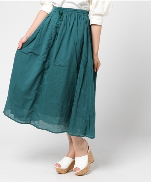 LBC（エルビーシー）の「コットンボイル4枚ハギスカート       （スカート・レディース・マスタード/ネイビー/グリーン・LARGE/MEDIUM）」の2枚目の写真