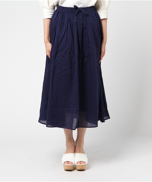 LBC（エルビーシー）の「コットンボイル4枚ハギスカート       （スカート・レディース・マスタード/ネイビー/グリーン・LARGE/MEDIUM）」の6枚目の写真