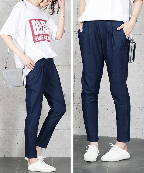 reca（レカ）の「長いシーズン着まわしOK◇ストレッチデニムテーパードパンツ（デニムパンツ・レディース・ブルー系その他/ブルー・LL/L/M）」の10枚目の写真