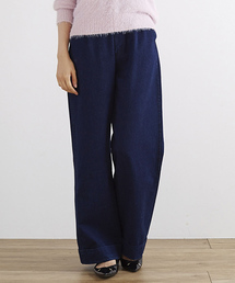 Live in comfort | リブ　イン　コンフォート　しっかり素材で脚のラインをカモフラージュ　コットンワイドパンツ(その他パンツ)